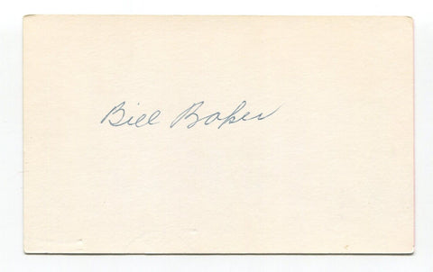 Bill Baker Signed 3x5 Index Card Autographed MLB Baseball 1940 Cincinnati Reds