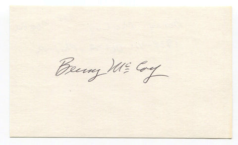 Benny McCoy Signed 3x5 Index Card Autographed MLB Baseball Detroit Tigers