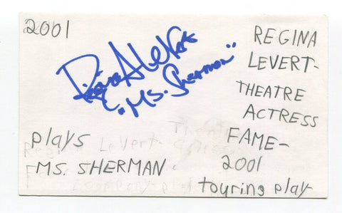 Regina Levert Signed 3x5 Index Card Autographed Actress Singer Black Canvas