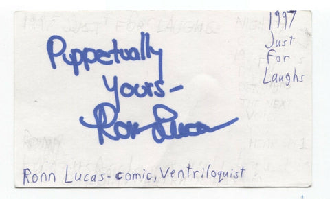 Ronn Lucas Signed 3x5 Index Card Autographed Signature Comedian Comic Actor