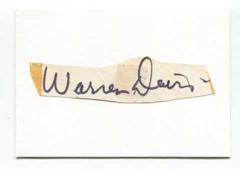 Warren Davis Signed Cut Card Vintage Autographed Canadian Entertainer