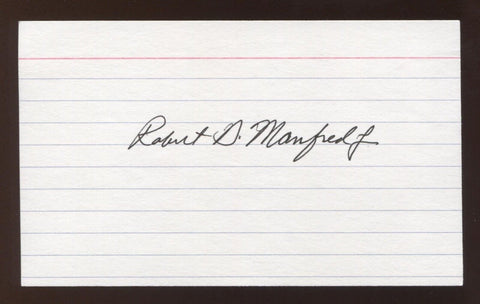 Rob Manfred Signed 3x5 Index Card Vintage Autographed Baseball Signature