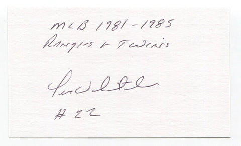 Len Whitehouse Signed 3x5 Index Card Autograph Baseball MLB 1981 Texas Rangers