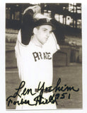 Lenny Yochim Signed 3x5 Card Autograph Signature MLB Baseball Pittsburgh Pirates