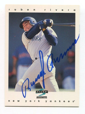 1996 Score Ruben Rivera Signed Card Baseball MLB Autographed AUTO #114