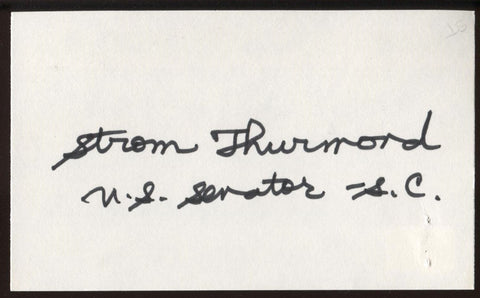 Strom Thurmond Signed Index Card Autographed Signature AUTO Author