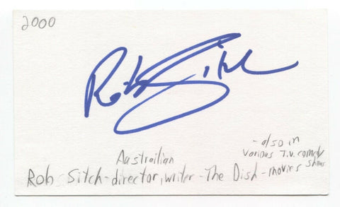 Rob Sitch Signed 3x5 Index Card Autographed Signature Director The Dish