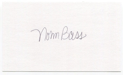 Norm Bass 3x5 Index Card Autographed Signature Kansas City Athletics MLB