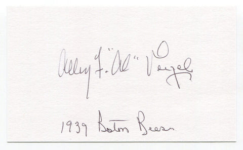 Al Veigel Signed 3x5 Index Card Autograph Baseball MLB 1939 Boston Bees