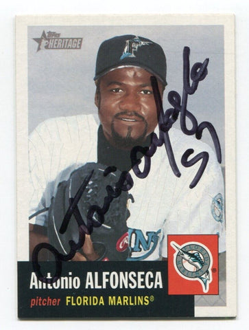 2002 Topps Heritage Antonio Alfonseca Signed Card Baseball Autographed #40