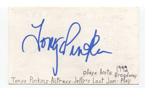 Tonya Pinkins Signed 3x5 Index Card Autograph Actress All My Children Gotham 24