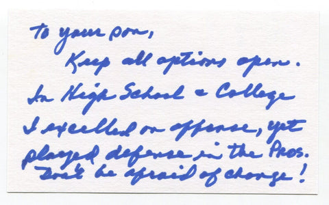 Larry Vargo Signed 3x5 Index Card Autograph Football NFL Detroit Lions