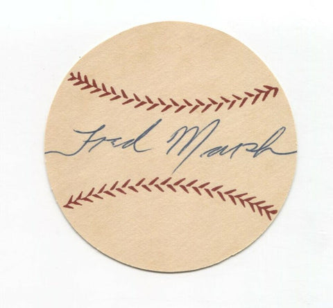 Fred Marsh Signed Paper Baseball Autographed Signature Chicago White Sox