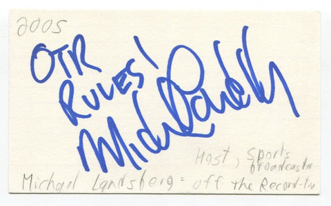 Michael Landsberg Signed 3x5 Index Card Autographed TSN Sports Reporter