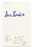 Sue Brooks Signed 3x5 Index Card Autographed Signature Australian Film Director