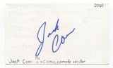 Jack Coen Signed 3x5 Index Card Autograph Signature Actor Comedian Writer