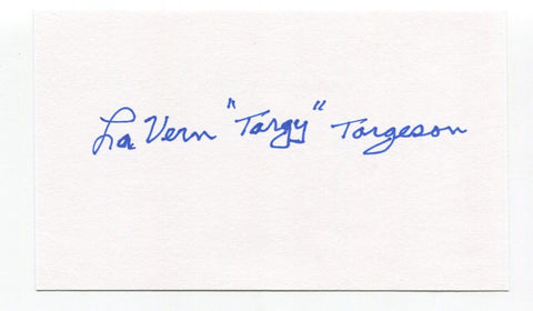 LaVern Torgeson Signed 3x5 Index Card Autograph Football NFL Washington Redskins