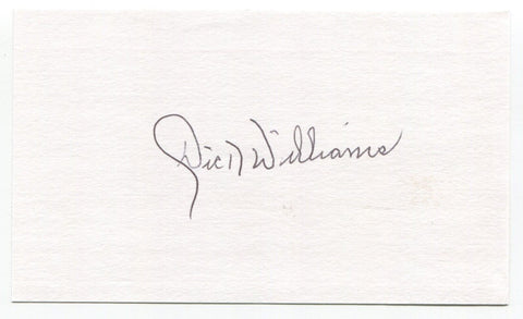 Dick Williams Signed 3x5 Index Card Autograph Baseball MLB Brooklyn Dodgers HOF