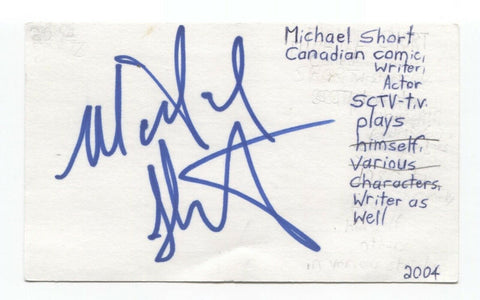 Michael Short Signed 3x5 Index Card Autographed Signature Comedian Comic Actor