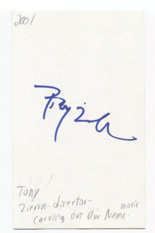 Tony Zierra Signed 3x5 Index Card Autographed Film Director 