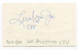 Terilyn Joe Signed 3x5 Index Card Autographed Signature Actress News Anchor