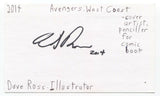Dave Ross Signed 3x5 Index Card Autographed Comic Book Artist Avengers 