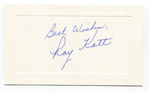 Ray Katt Signed Card Autographed MLB Baseball Roger Harris Collection