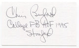 Chris Burford Signed 3x5 Index Card Autograph NFL Football Dallas Texans