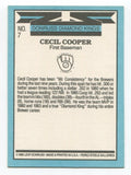 1986 Donruss Diamond Kings Cecil Cooper Signed Baseball Card Autographed AUTO #7