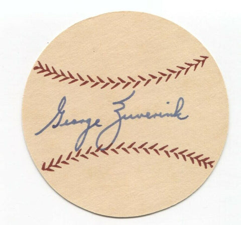George Zuverink Signed Paper Baseball Autographed Signature Detroit Tigers