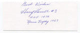 Harry Howell Signed 3x5 Index Card Autographed NHL Hockey Hall of Fame HOF