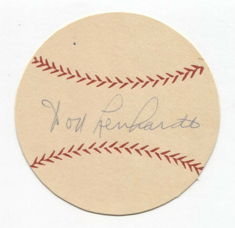 Don Lenhardt Signed Paper Baseball Autographed Signature Boston Red Sox