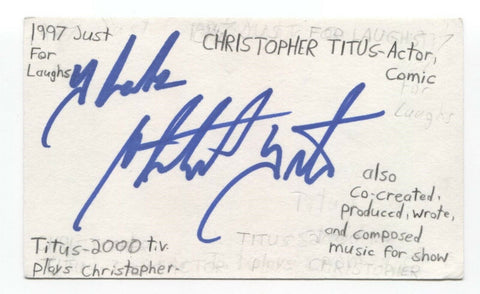 Christopher Titus Signed 3x5 Index Card Autographed Signature Actor Comedian