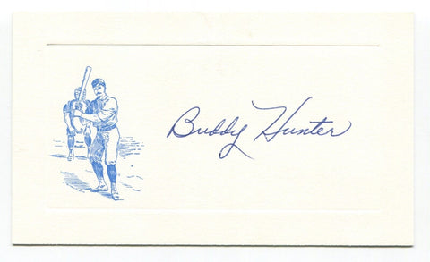Buddy Hunter Signed Card Autographed Baseball MLB Roger Harris Collection