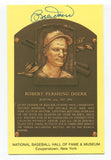 Bobby Doerr Signed Gold HOF Plaque Post Card Autographed Hall of Fame Baseball