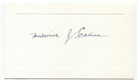 Frederick J. Schlink Signed Card Autographed Signature Activist Author