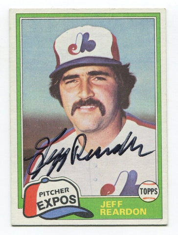 1981 Topps Jeff Reardon Signed Card Baseball Autographed #819