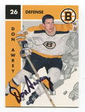 1995 Parkhurst Don Awrey Signed Card Hockey NHL AUTO #12 Boston Bruins