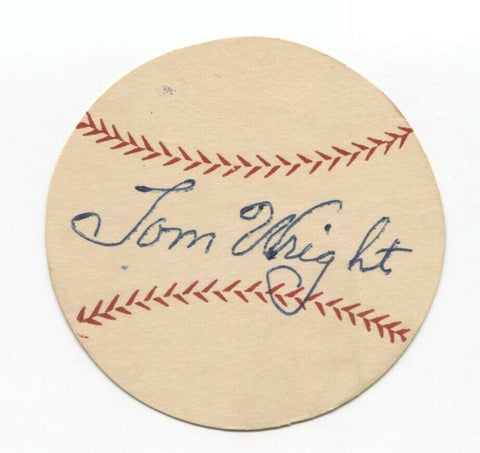 Tom Wright Signed Paper Baseball Autographed Signature 1954 Chicago White Sox