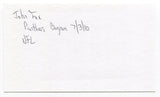 John Fox Signed 3x5 Index Card Autographed NFL Football Carolina Panthers Coach