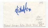 Michael Simpson Signed 3x5 Index Card Autographed Actor Uncle Vanya