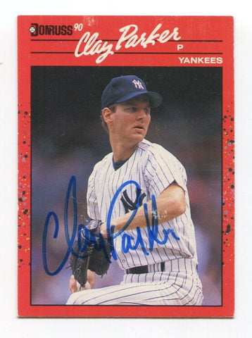 1990 Donruss Clay Parker Signed Card Baseball MLB Autographed AUTO #363