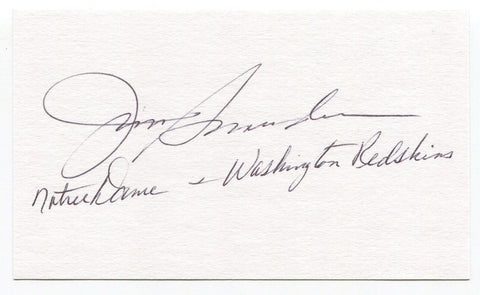 Jim Snowden Signed 3x5 Index Card Autographed NFL Football Notre Dame