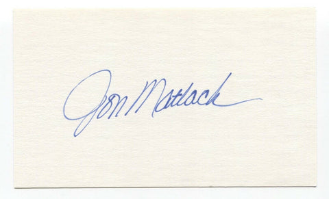 Jon Matlack Signed 3x5 Index Card Baseball Autographed Signature ROY 1972