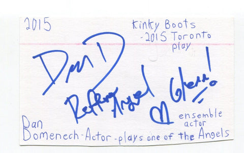 Dan Domenech Signed 3x5 Index Card Autographed Actor Glee Gotham