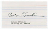 Barbara Franklin Signed 3x5 Index Card Autographed Secretary of Commerce