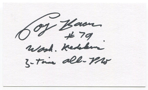Coy Bacon Signed 3x5 Index Card Autographed Signature San Diego Chargers NFL