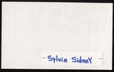 Sylvia Sidney Signed Index Card Autographed 1993 Autographed Fury