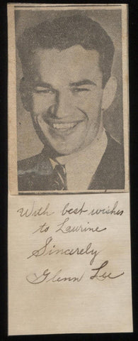 Glenn Lee Signed Cut Autographed Album Page w/ Magazine Photo 1932 AUTO