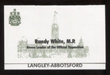 Randy White Signed Photo Vintage Autographed Signature Canadian Politician